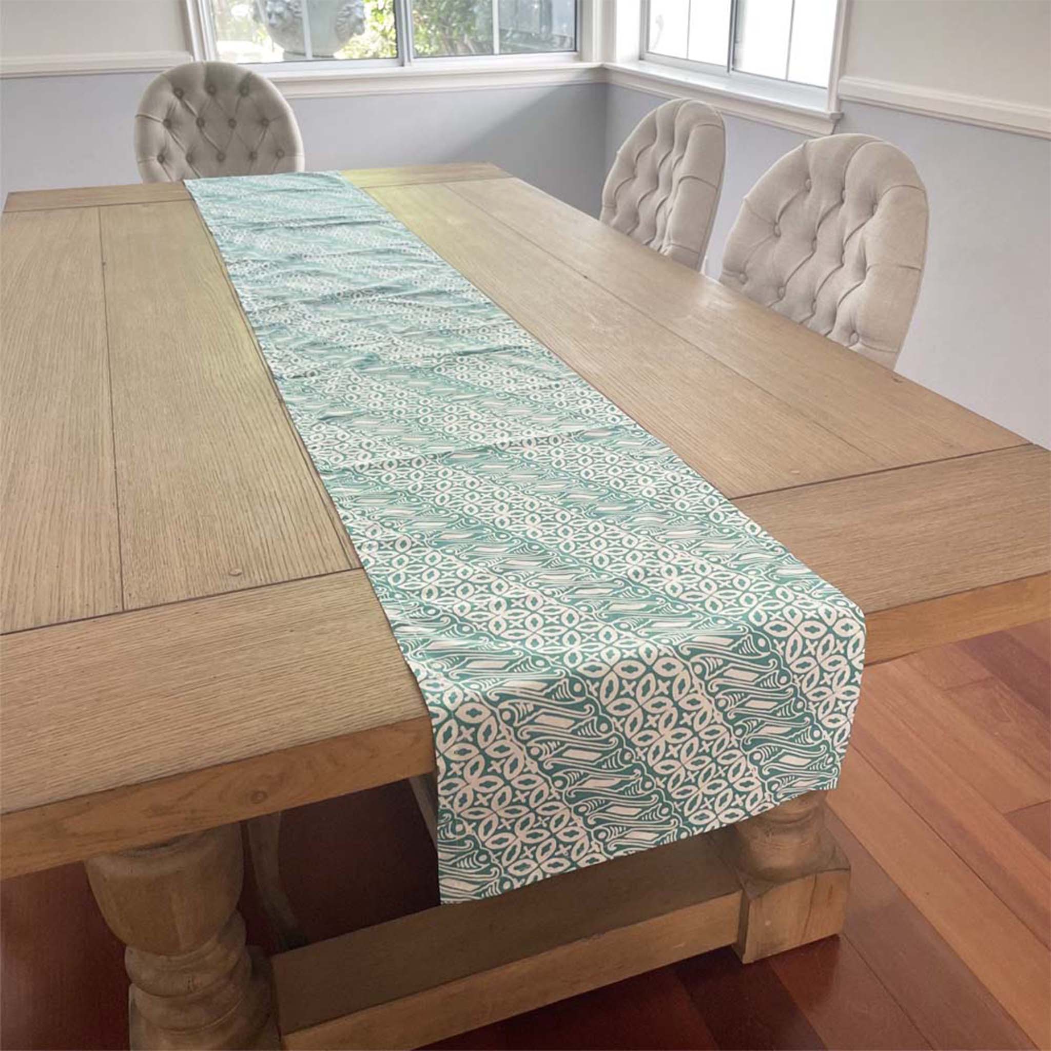 Batik Table Runner Green Royalty, Hand Dyed, 100% Cotton - Che Cose Belle