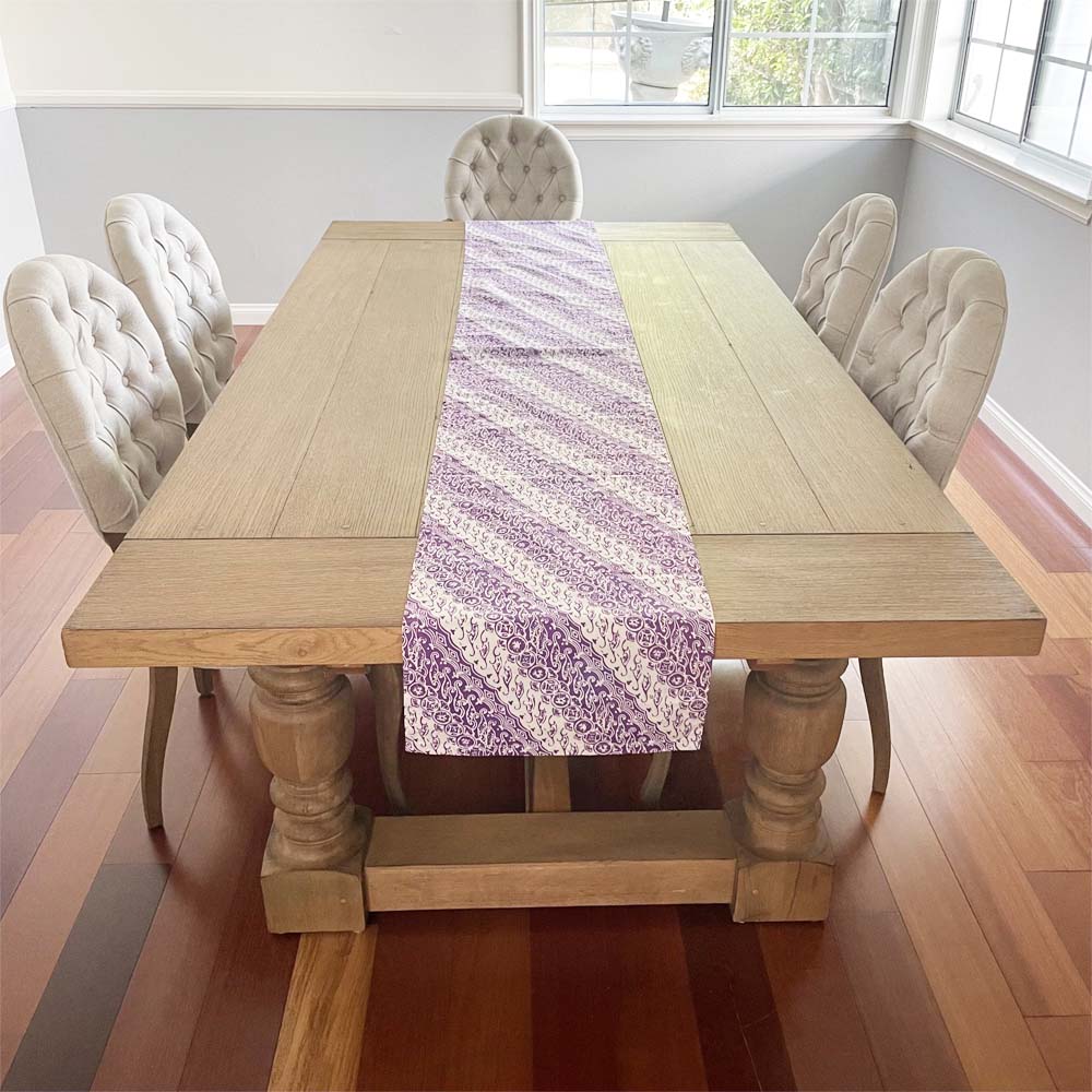 Batik Table Runner, Purple Blade, Hand Dyed, 100% Cotton - Che Cose Belle