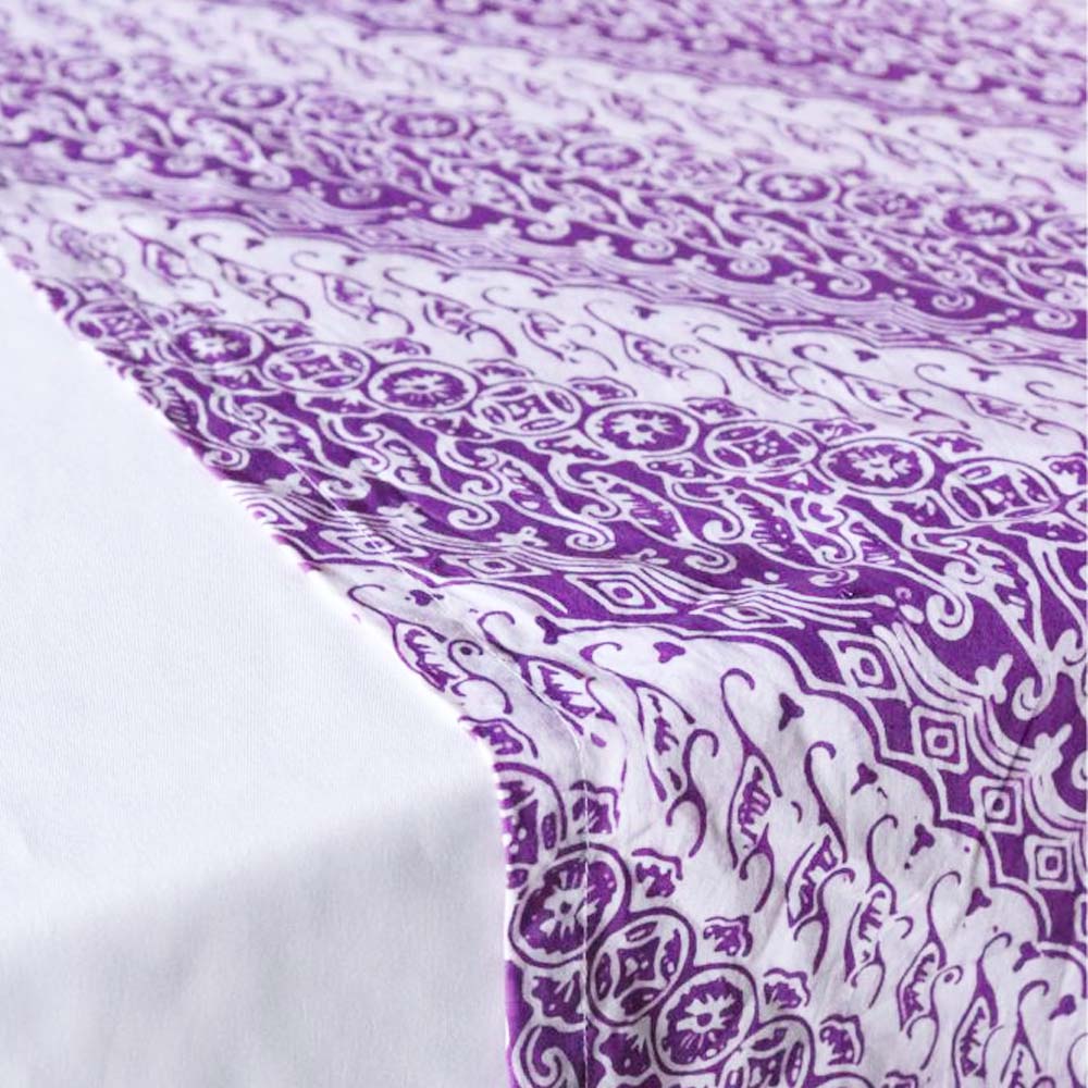 Batik Table Runner, Purple Blade, Hand Dyed, 100% Cotton - Che Cose Belle