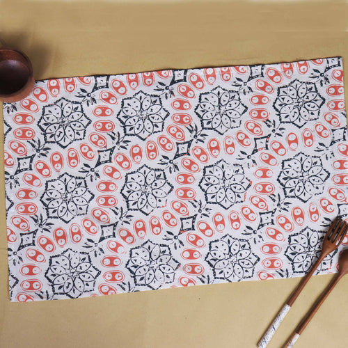 Batik Tea Towel Hand Dyed, Autumn Coral, Hand Dyed, 100% Cotton - Che Cose Belle