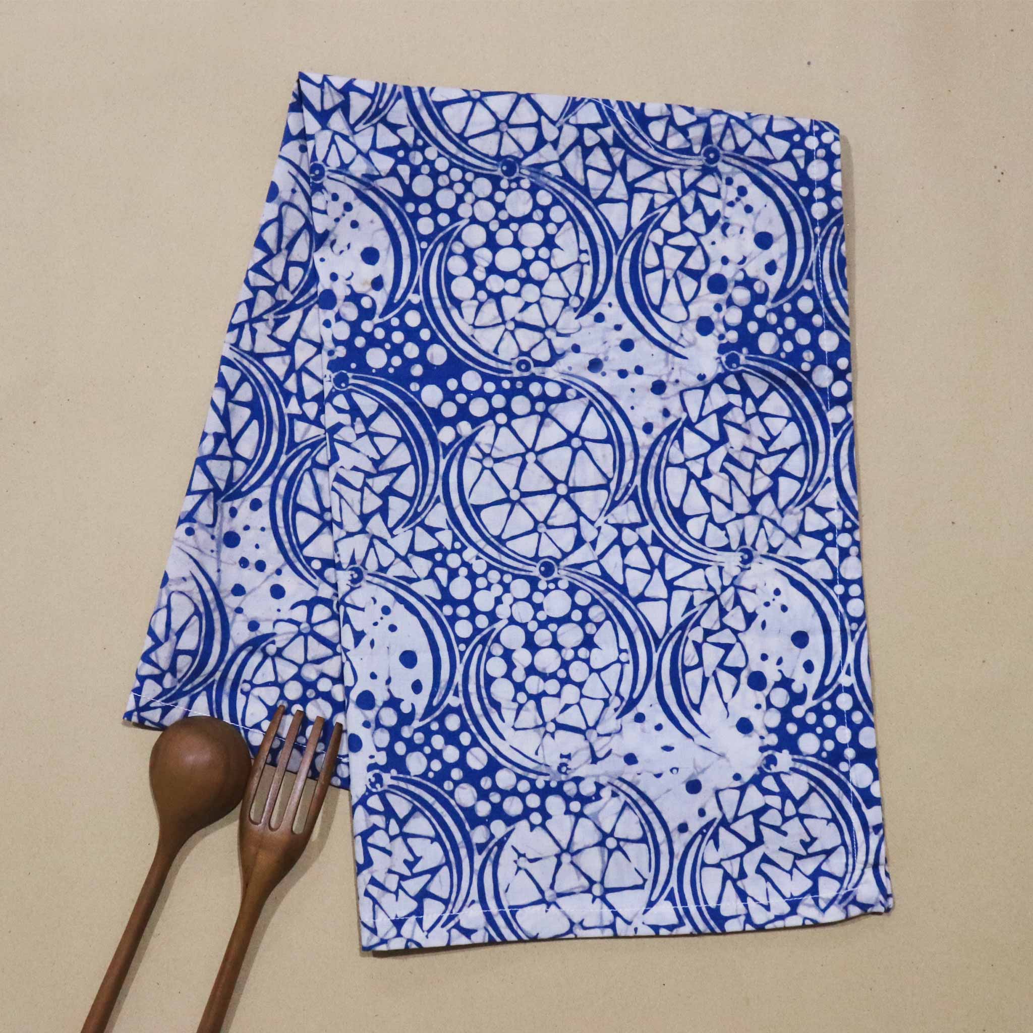 Batik Tea Towel Hand Dyed, Blue Stone, Hand Dyed, 100% Cotton - Che Cose Belle