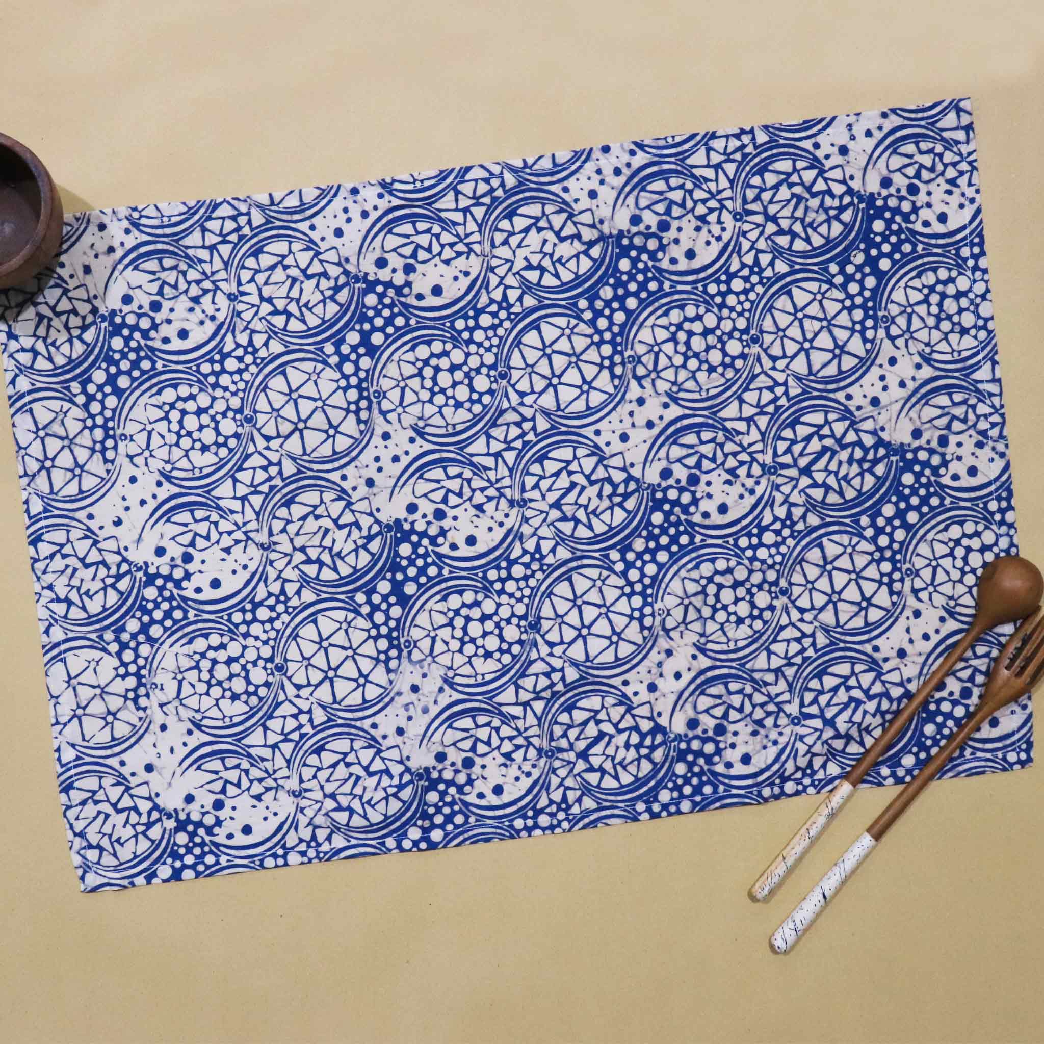 Batik Tea Towel Hand Dyed, Blue Stone, Hand Dyed, 100% Cotton - Che Cose Belle