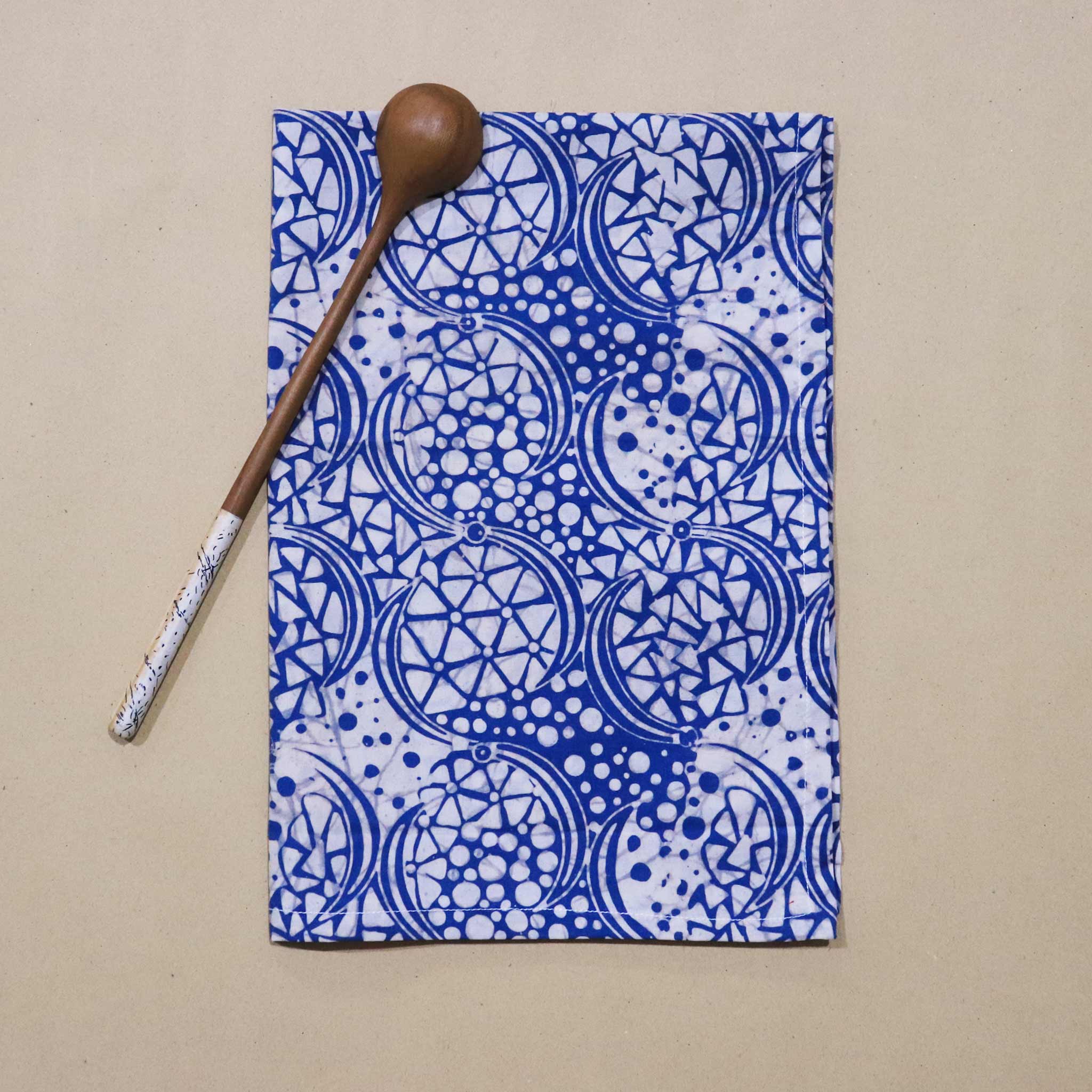 Batik Tea Towel Hand Dyed, Blue Stone, Hand Dyed, 100% Cotton - Che Cose Belle