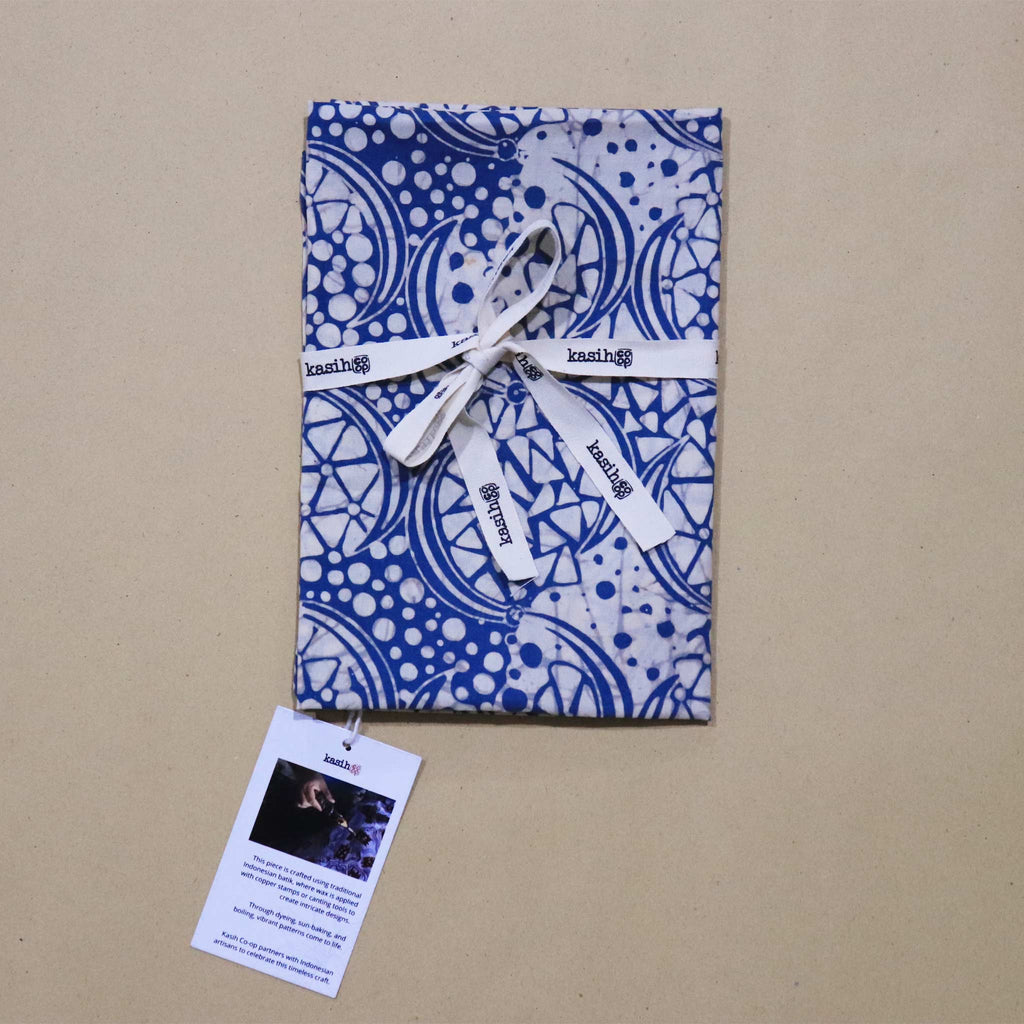 Batik Tea Towel Hand Dyed, Blue Stone, Hand Dyed, 100% Cotton - Che Cose Belle