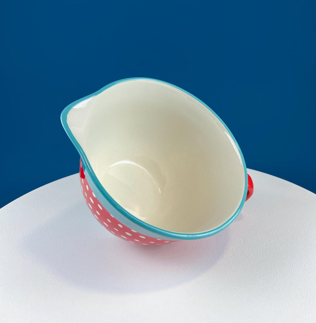 Batter Bowl Mixing Bowl - Red White Blue Dotted Overside Cup - Che Cose Belle