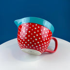 Batter Bowl Mixing Bowl - Red White Blue Dotted Overside Cup - Che Cose Belle