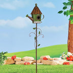 BAYN 57” Bird Houses Stake for Outside, Metal Watering Can Birdhouse Garden Stake Wild Bird Feeder Pole with Welcome Sign Outdoor Decorations for Patio, Backyard, Garden - Che Cose Belle
