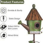 BAYN 57” Bird Houses Stake for Outside, Metal Watering Can Birdhouse Garden Stake Wild Bird Feeder Pole with Welcome Sign Outdoor Decorations for Patio, Backyard, Garden - Che Cose Belle