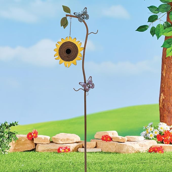 BAYN 57” Bird Houses Stake for Outside, Metal Wild Bird Feeder Birdhouse Stake Pole with Sunflower Design Outdoor Decorations for Patio, Backyard, Garden - Che Cose Belle
