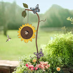 BAYN 57” Bird Houses Stake for Outside, Metal Wild Bird Feeder Birdhouse Stake Pole with Sunflower Design Outdoor Decorations for Patio, Backyard, Garden - Che Cose Belle