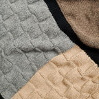 Plush Muhu Brown Gray Hand Knitted Alpaca Blanket Shawl