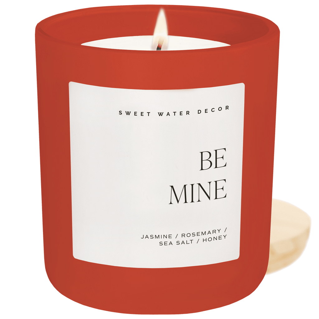 Be Mine Soy Candle - Red Matte Jar - 15 oz (Wildflowers and Salt) - Che Cose Belle