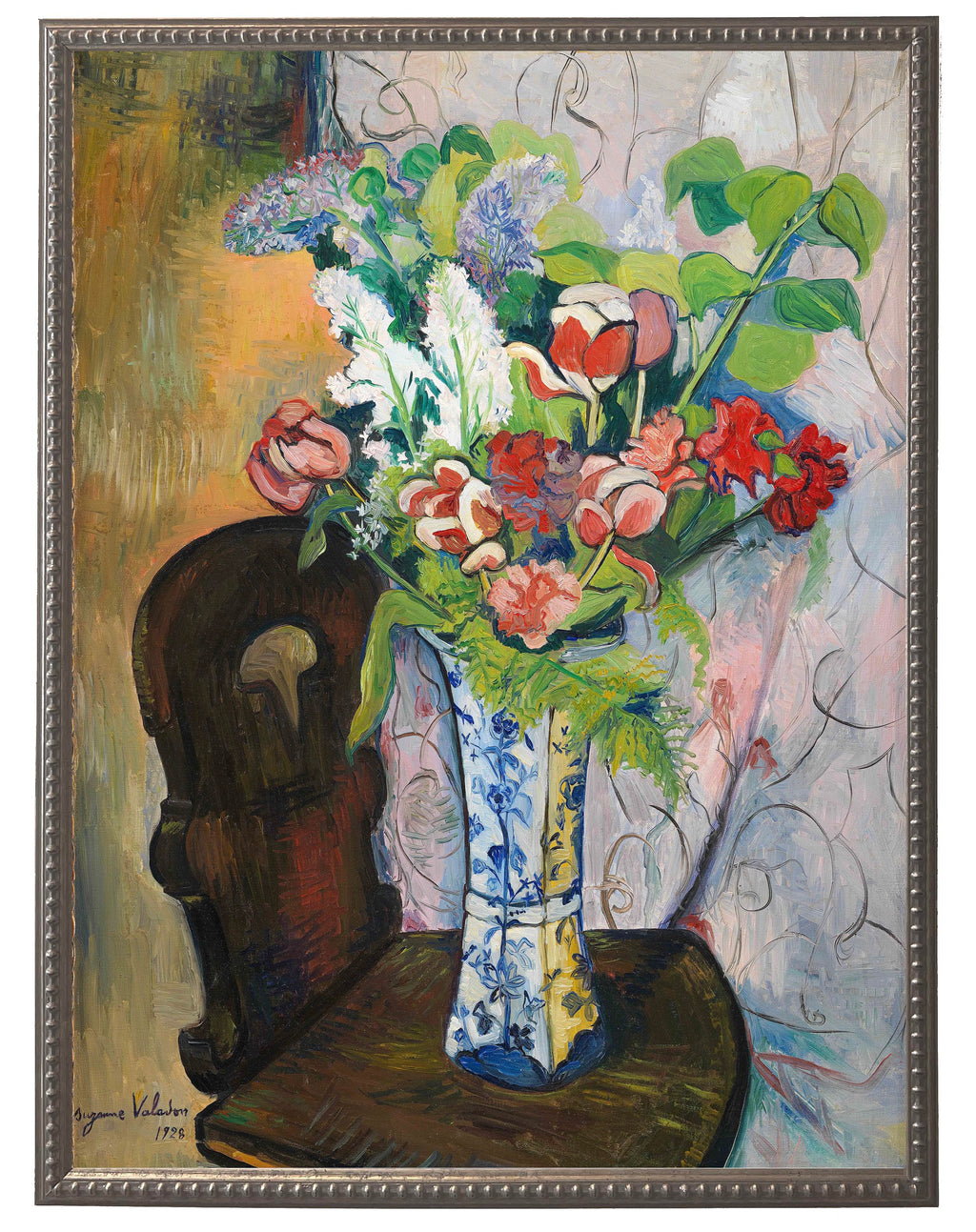 Colorful Flowers in Ornate Vase
