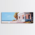 Beach House, Coastal Art, Modern Seascape, Framed Canvas Print, Living Room Wall Art, Pastel Ocean, Minimalist Decor, Nautical Home - Che Cose Belle
