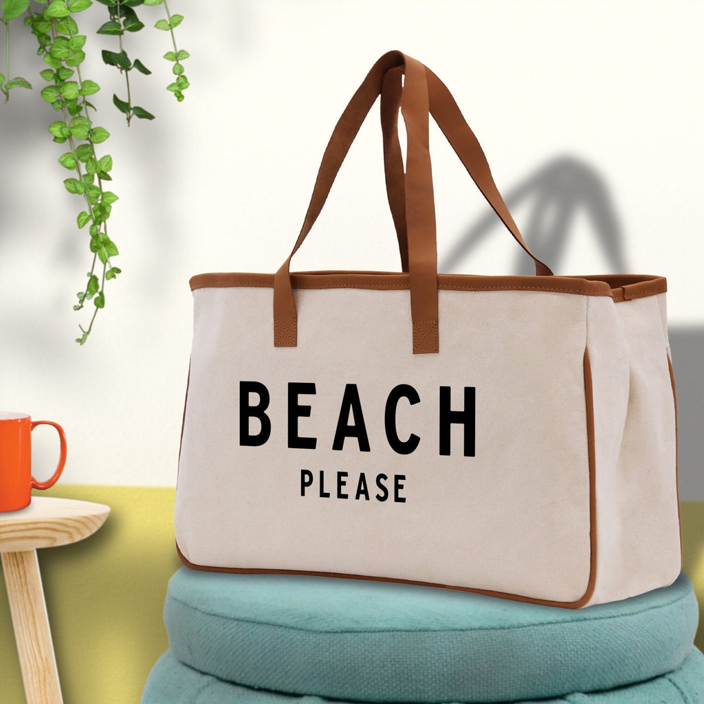 Beach Please Tote Bag - Large Chic Tote Bag - Gift for Her - Girls Weekend Tote - Weekender Bag - Weekend Tote - Beach Tote Bag - Che Cose Belle
