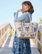 Beach Tote Ogeechee Palm Medallion - Che Cose Belle