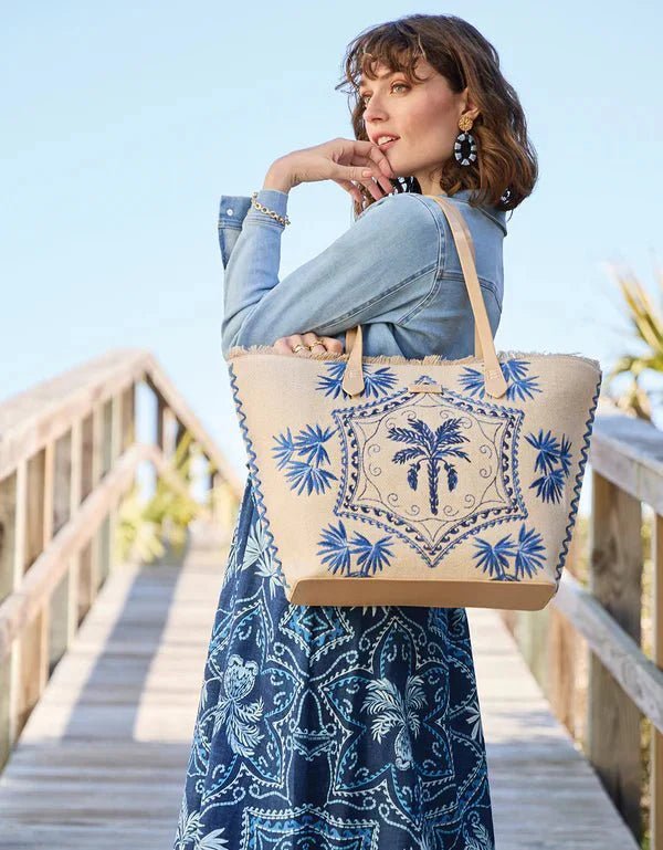 Beach Tote Ogeechee Palm Medallion - Che Cose Belle