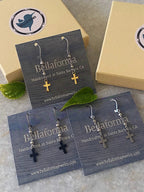 BEADED CROSS EARRINGS - Che Cose Belle
