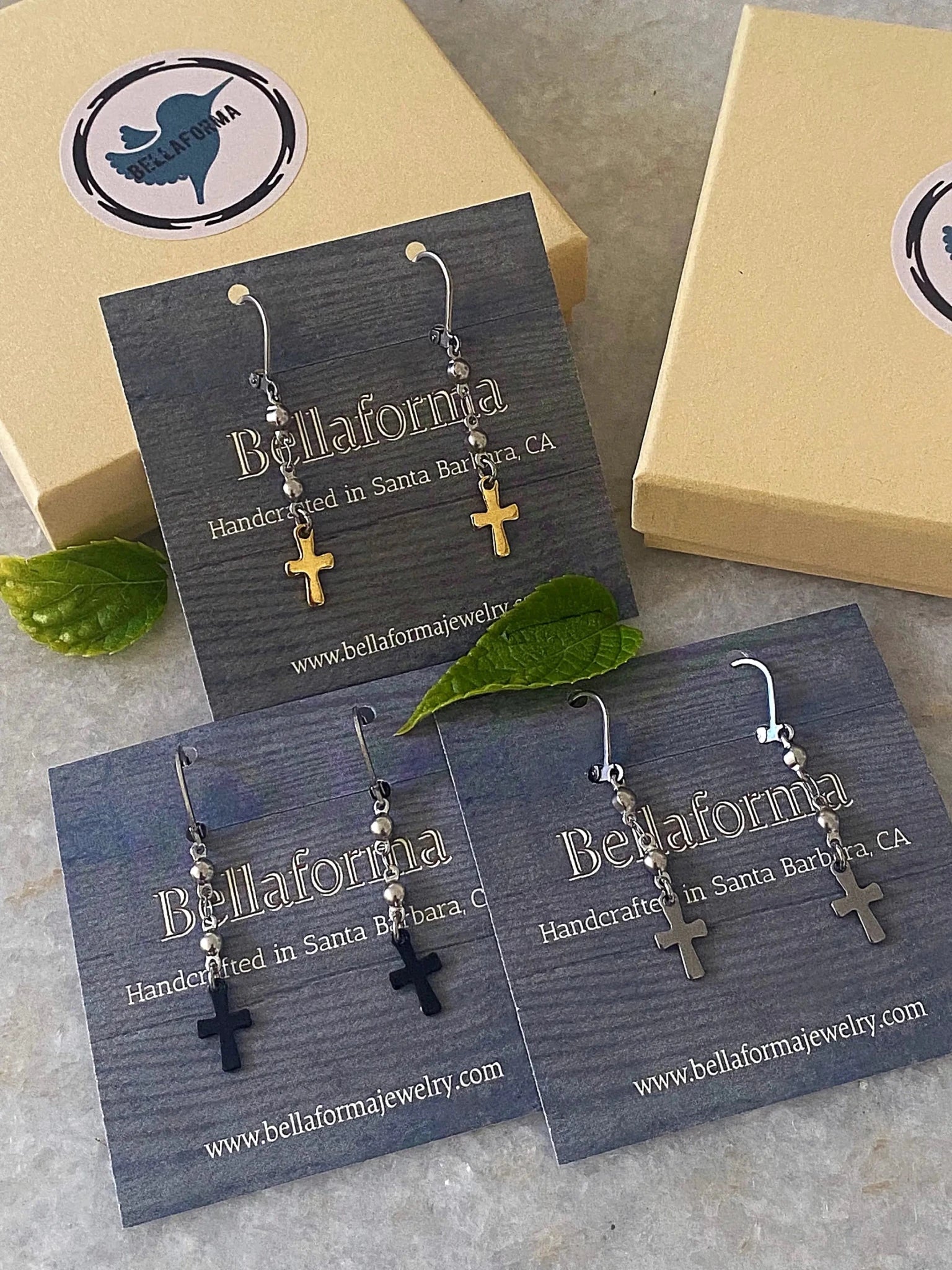 BEADED CROSS EARRINGS - Che Cose Belle