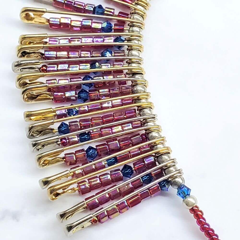 Beaded Swarovski Crystal Zig Zag Bib Choker Necklace - Che Cose Belle