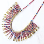 Beaded Swarovski Crystal Zig Zag Bib Choker Necklace - Che Cose Belle