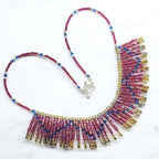 Beaded Swarovski Crystal Zig Zag Bib Choker Necklace - Che Cose Belle