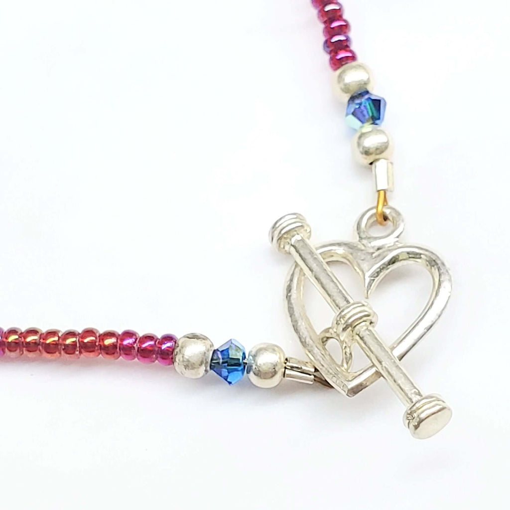 Beaded Swarovski Crystal Zig Zag Bib Choker Necklace - Che Cose Belle