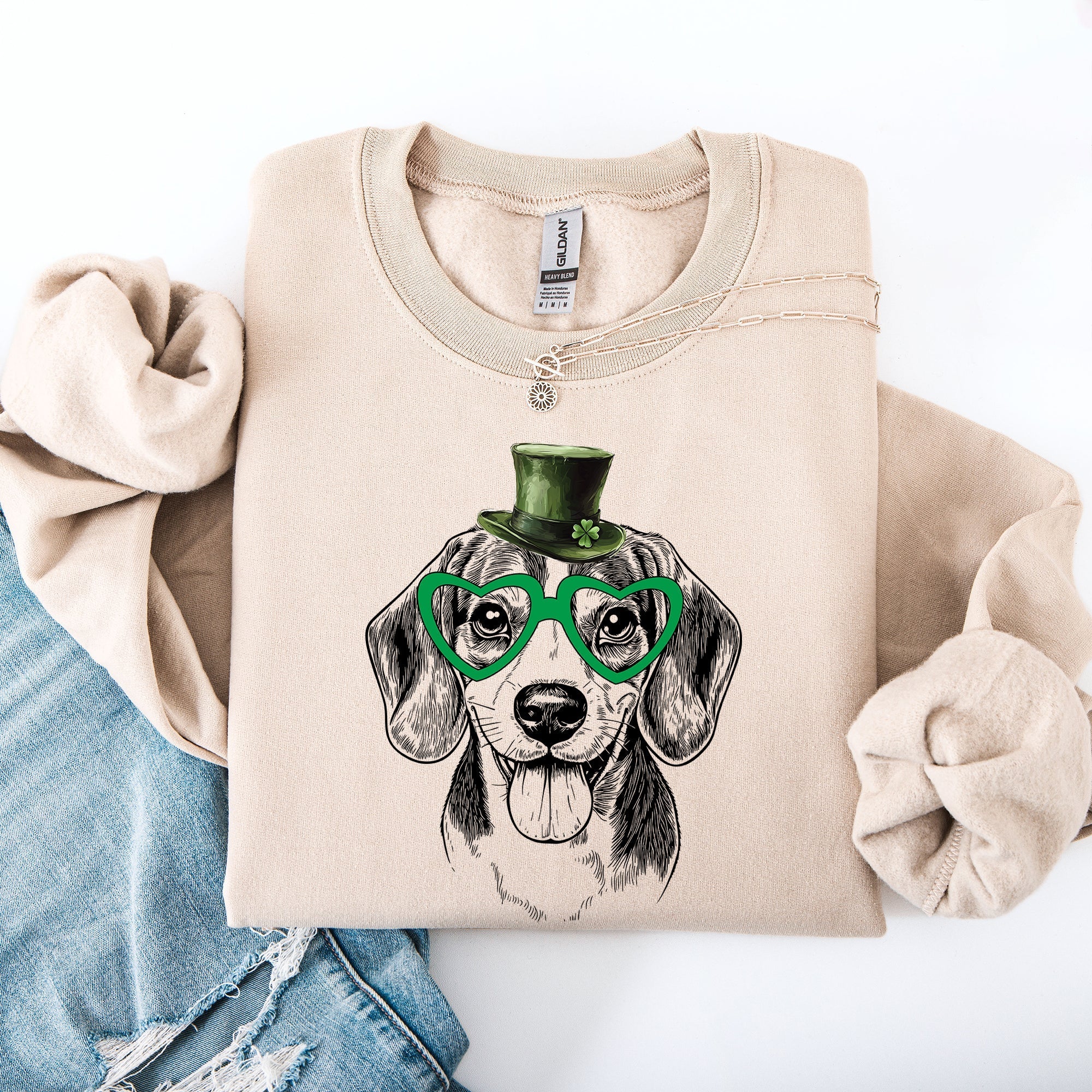 Beagle, Adorable Dog, St Patrick's Day, Lucky, Irish Sweatshirt - Che Cose Belle