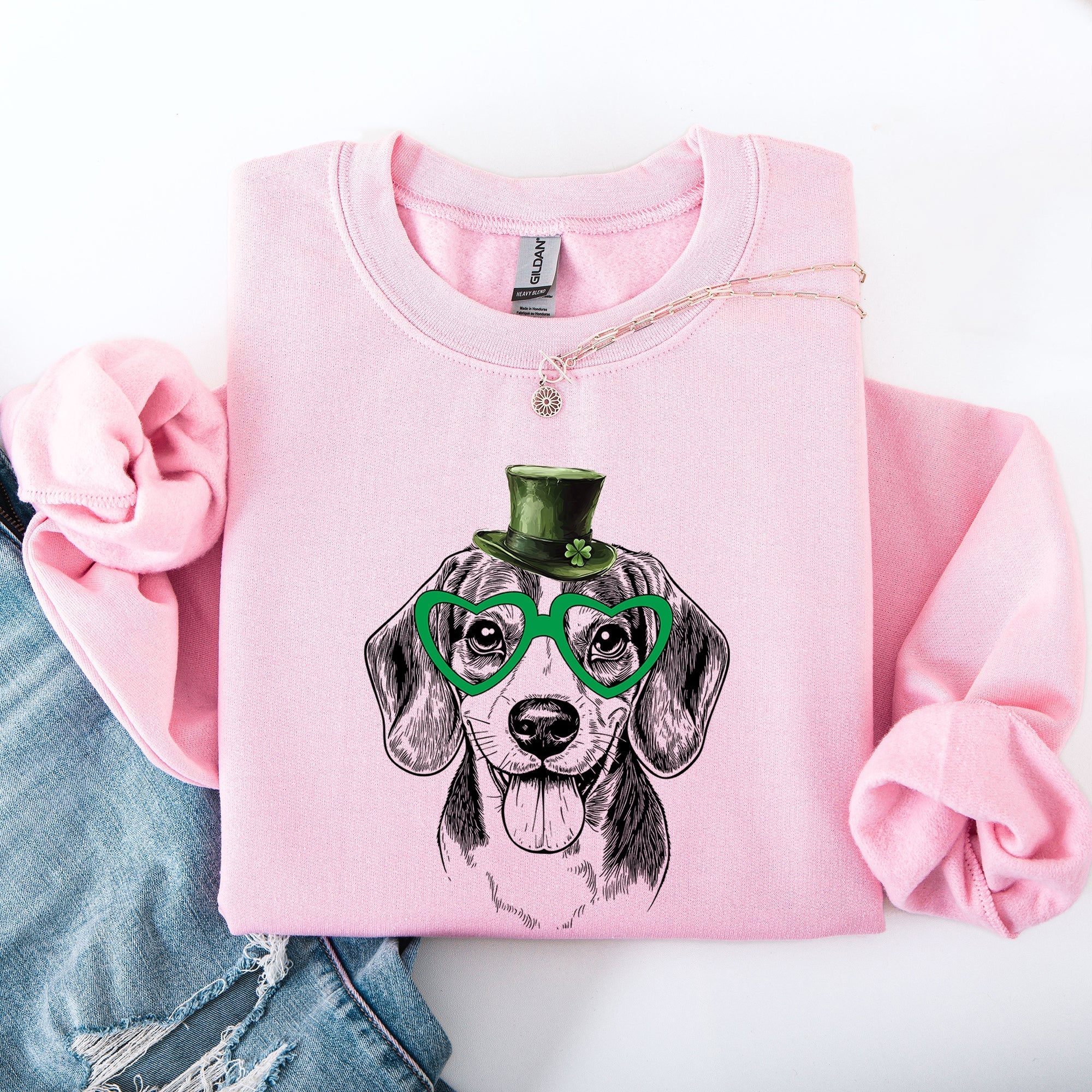 Beagle, Adorable Dog, St Patrick's Day, Lucky, Irish Sweatshirt - Che Cose Belle