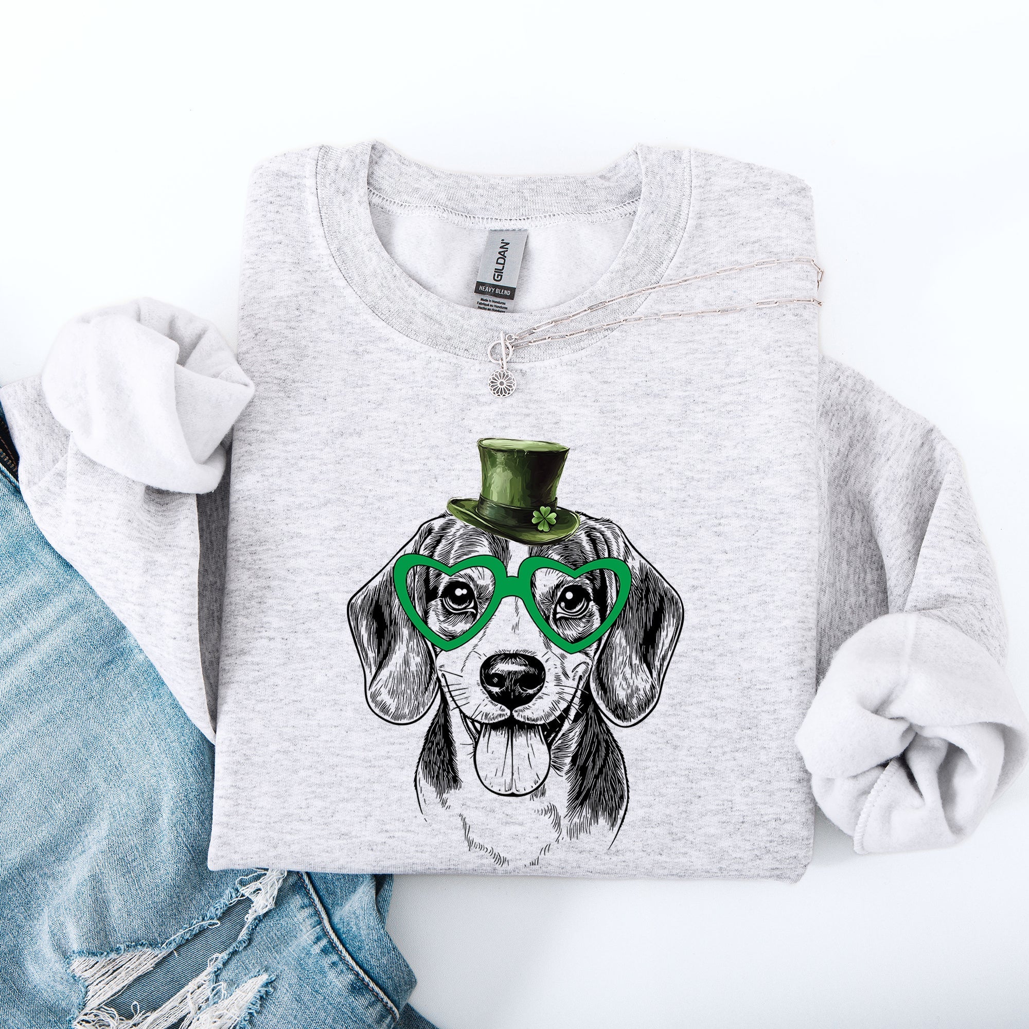 Beagle, Adorable Dog, St Patrick's Day, Lucky, Irish Sweatshirt - Che Cose Belle