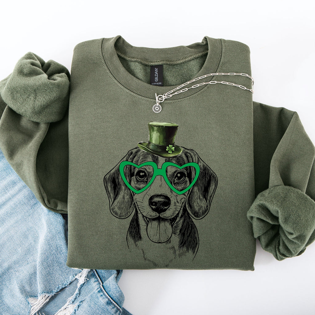Beagle, Adorable Dog, St Patrick's Day, Lucky, Irish Sweatshirt - Che Cose Belle