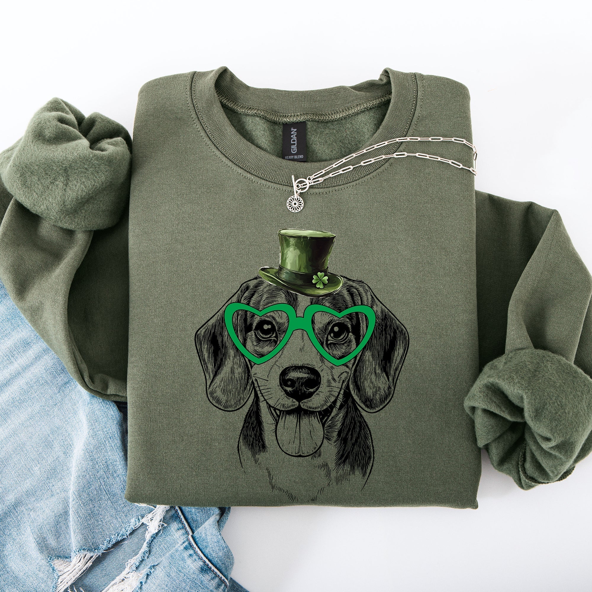 Beagle, Adorable Dog, St Patrick's Day, Lucky, Irish Sweatshirt - Che Cose Belle