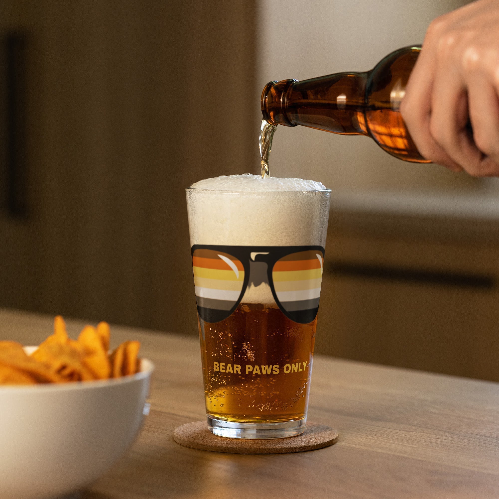 Bear Stunnas "Bear Paws Only" Shaker pint glass - Che Cose Belle