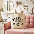 Beauty Is My Business Artist Tote Bag, Minimalist Salon Gift Shopper - Che Cose Belle