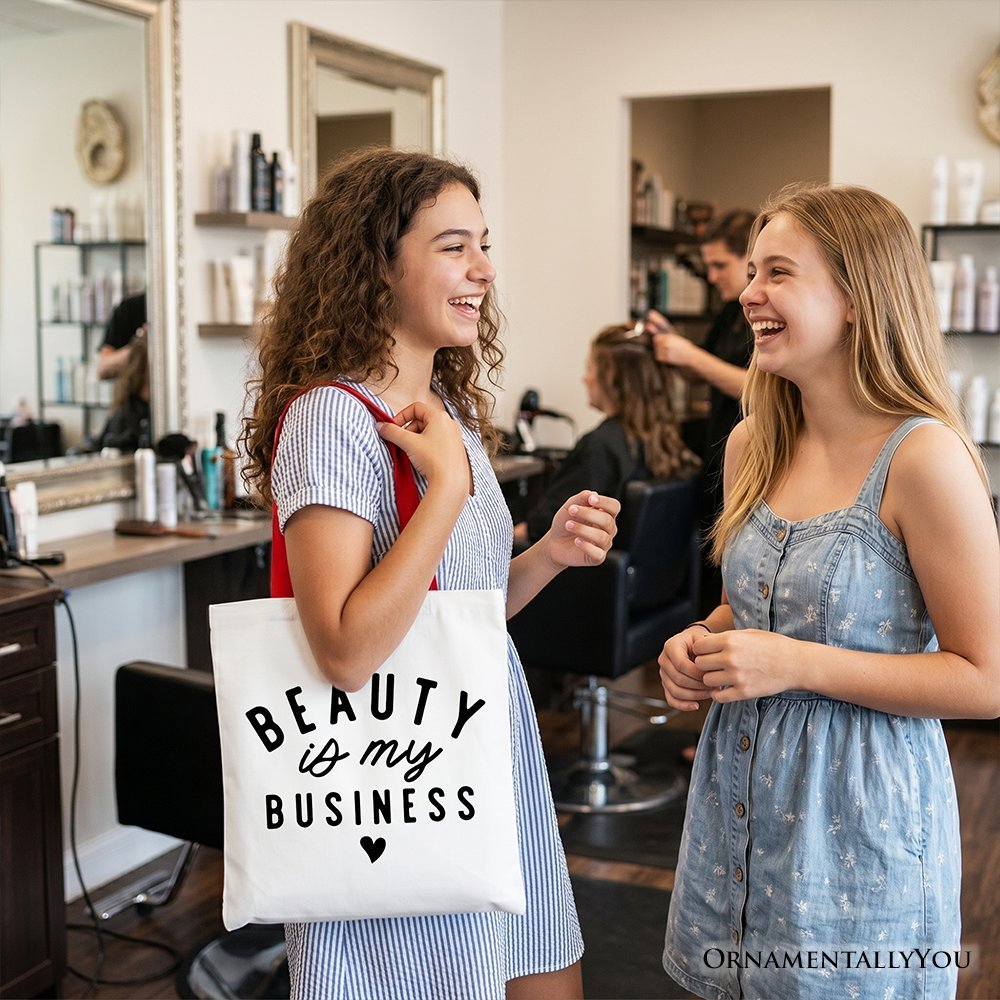 Beauty Is My Business Artist Tote Bag, Minimalist Salon Gift Shopper - Che Cose Belle