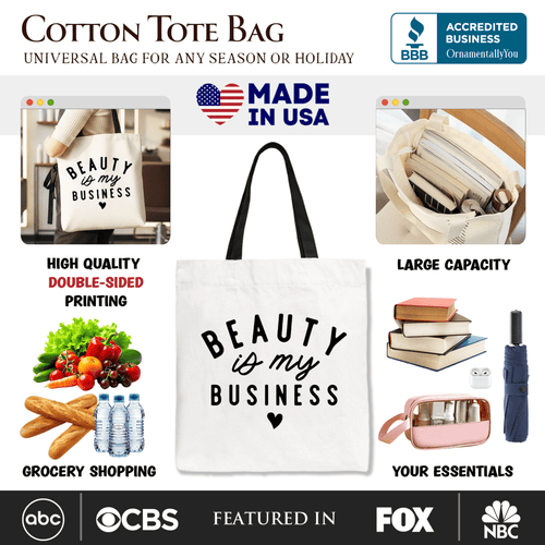 Beauty Is My Business Artist Tote Bag, Minimalist Salon Gift Shopper - Che Cose Belle