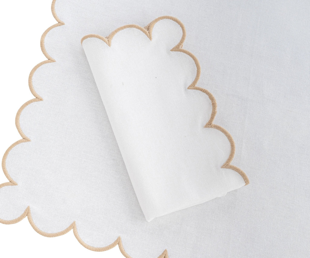 Beige Scalloped Edge Napkins - LongWave - Che Cose Belle