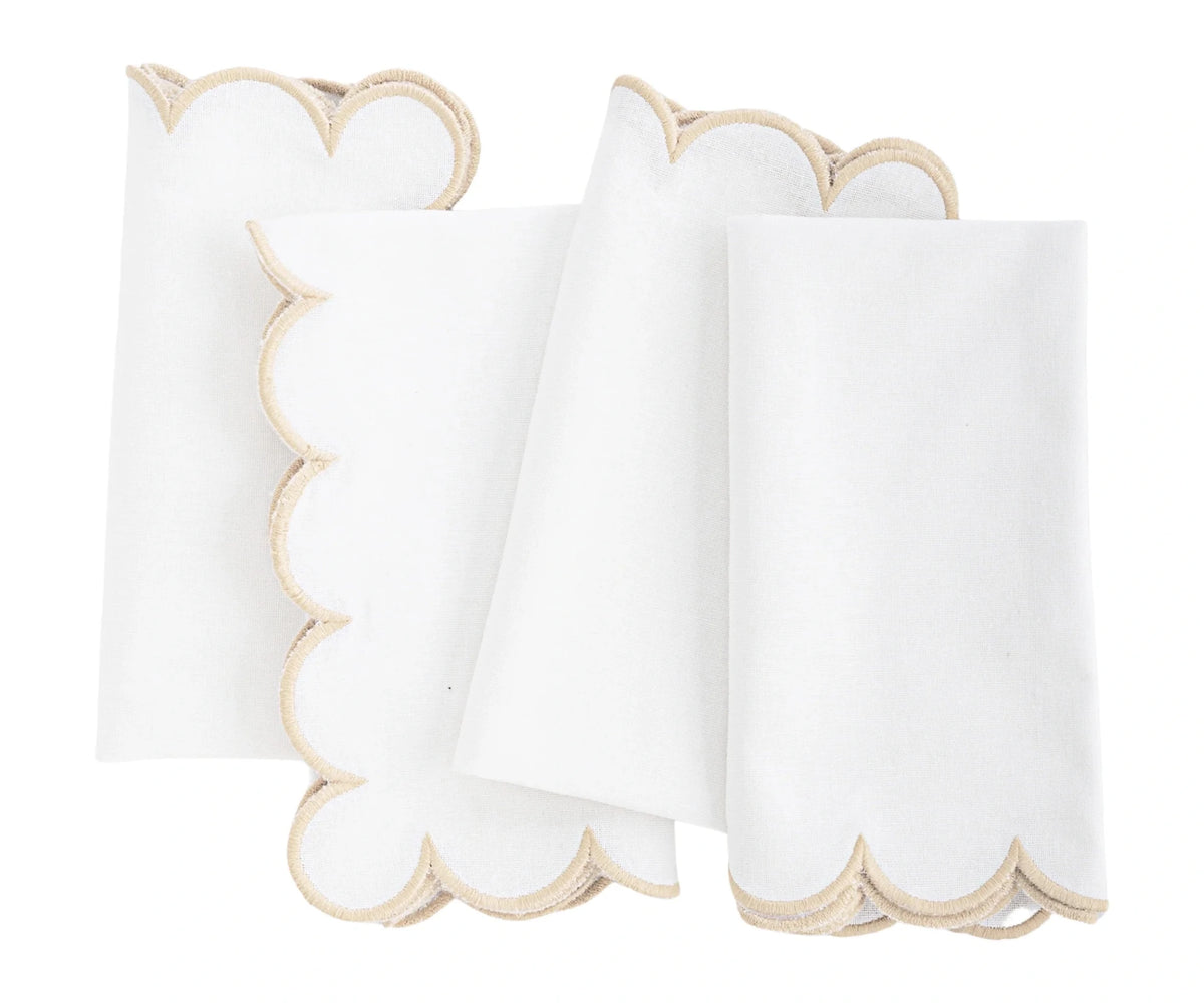 Beige Scalloped Edge Napkins - LongWave - Che Cose Belle