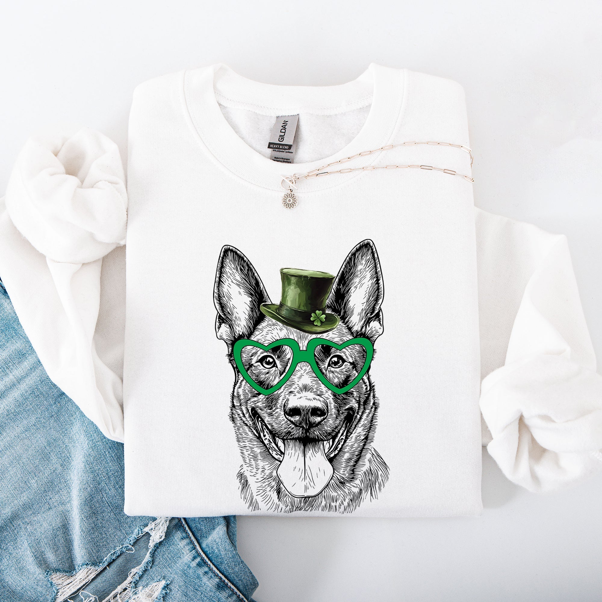 Belgian Malinois, Adorable Dog, St Patrick's Day, Lucky, Irish Sweatshirt - Che Cose Belle