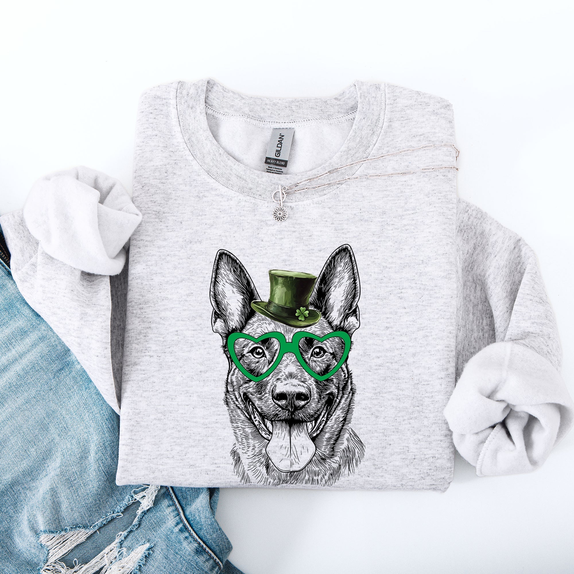 Belgian Malinois, Adorable Dog, St Patrick's Day, Lucky, Irish Sweatshirt - Che Cose Belle
