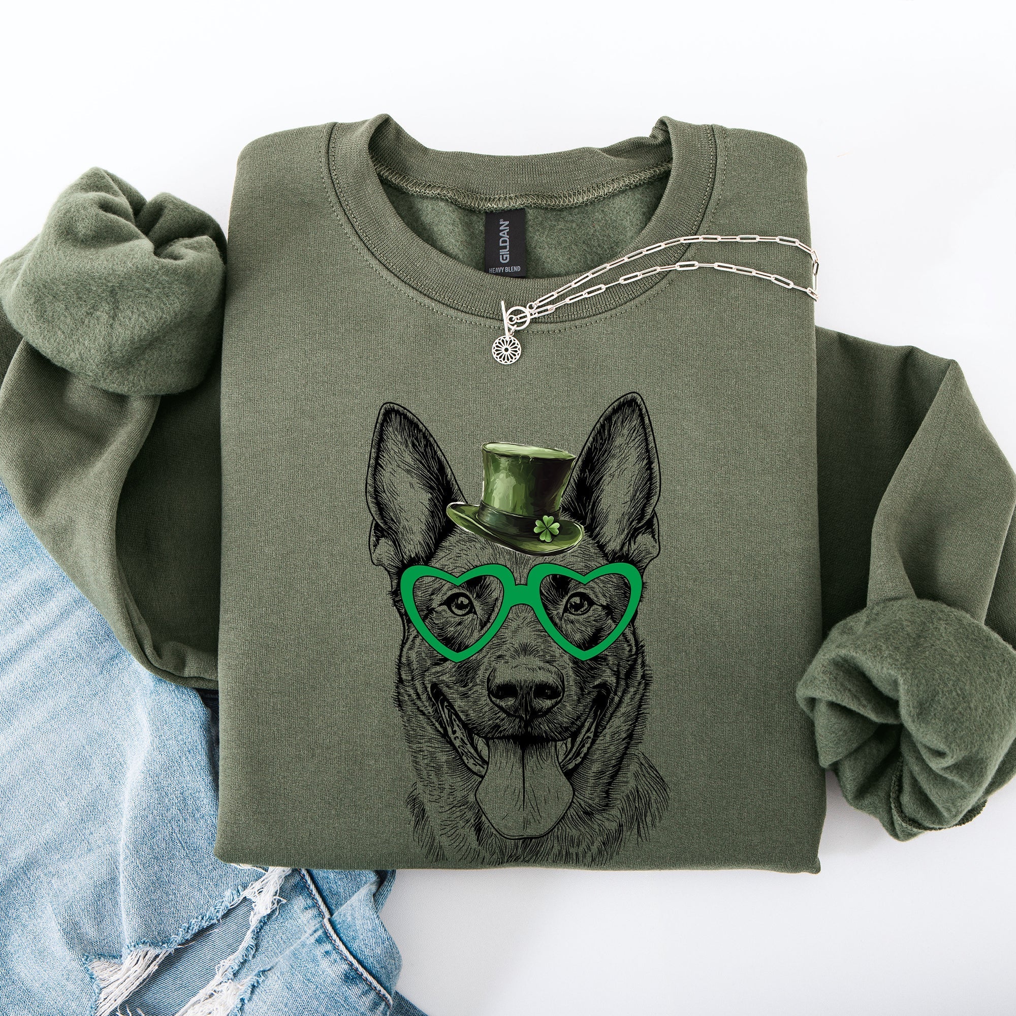 Belgian Malinois, Adorable Dog, St Patrick's Day, Lucky, Irish Sweatshirt - Che Cose Belle