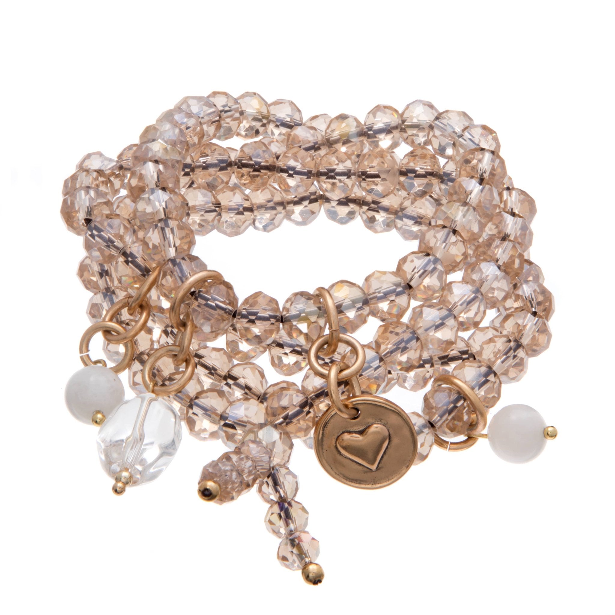 Believe Heart Crystal Boho Wrap Bracelet/Necklace - Che Cose Belle