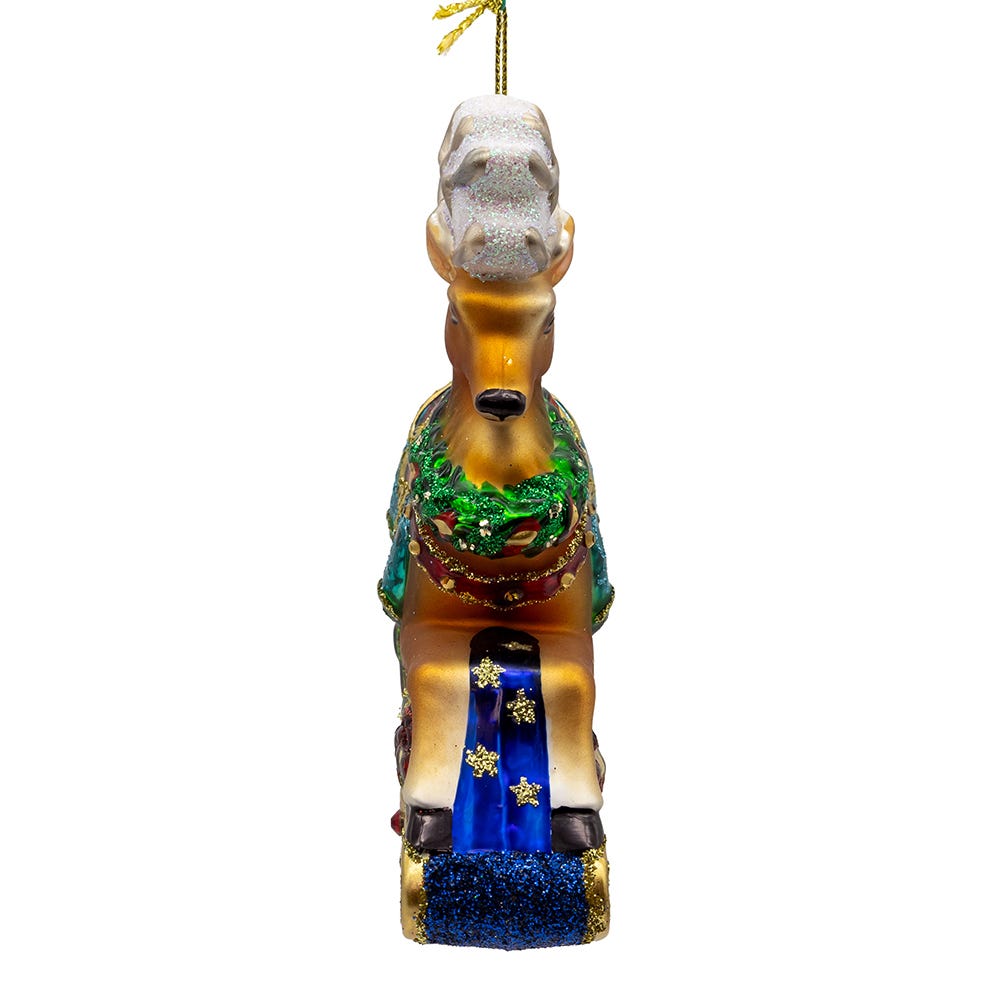 Bellissimo Glass Rocking Deer Ornament - Che Cose Belle