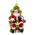 Bellissimo Glass Santa On Throne Ornament - Che Cose Belle