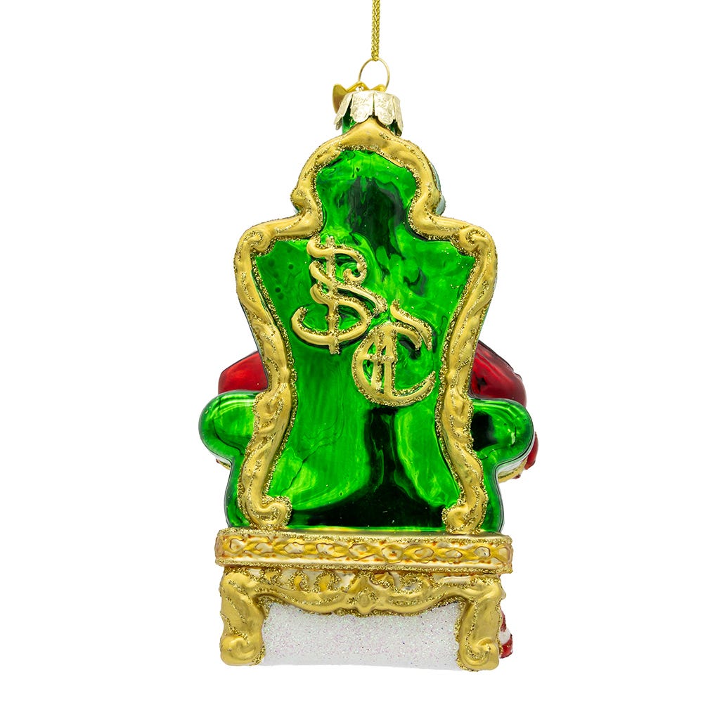 Bellissimo Glass Santa On Throne Ornament - Che Cose Belle