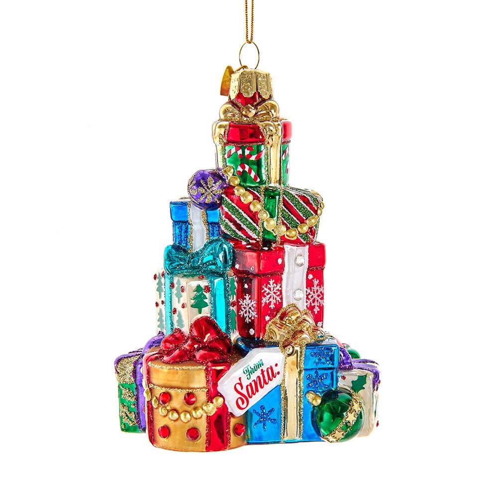 Bellissimo Glass Stacked Presents Ornament - Che Cose Belle
