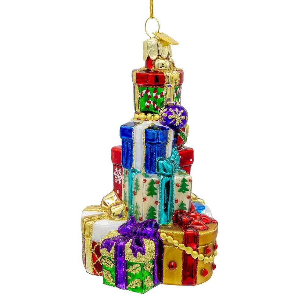 Bellissimo Glass Stacked Presents Ornament - Che Cose Belle