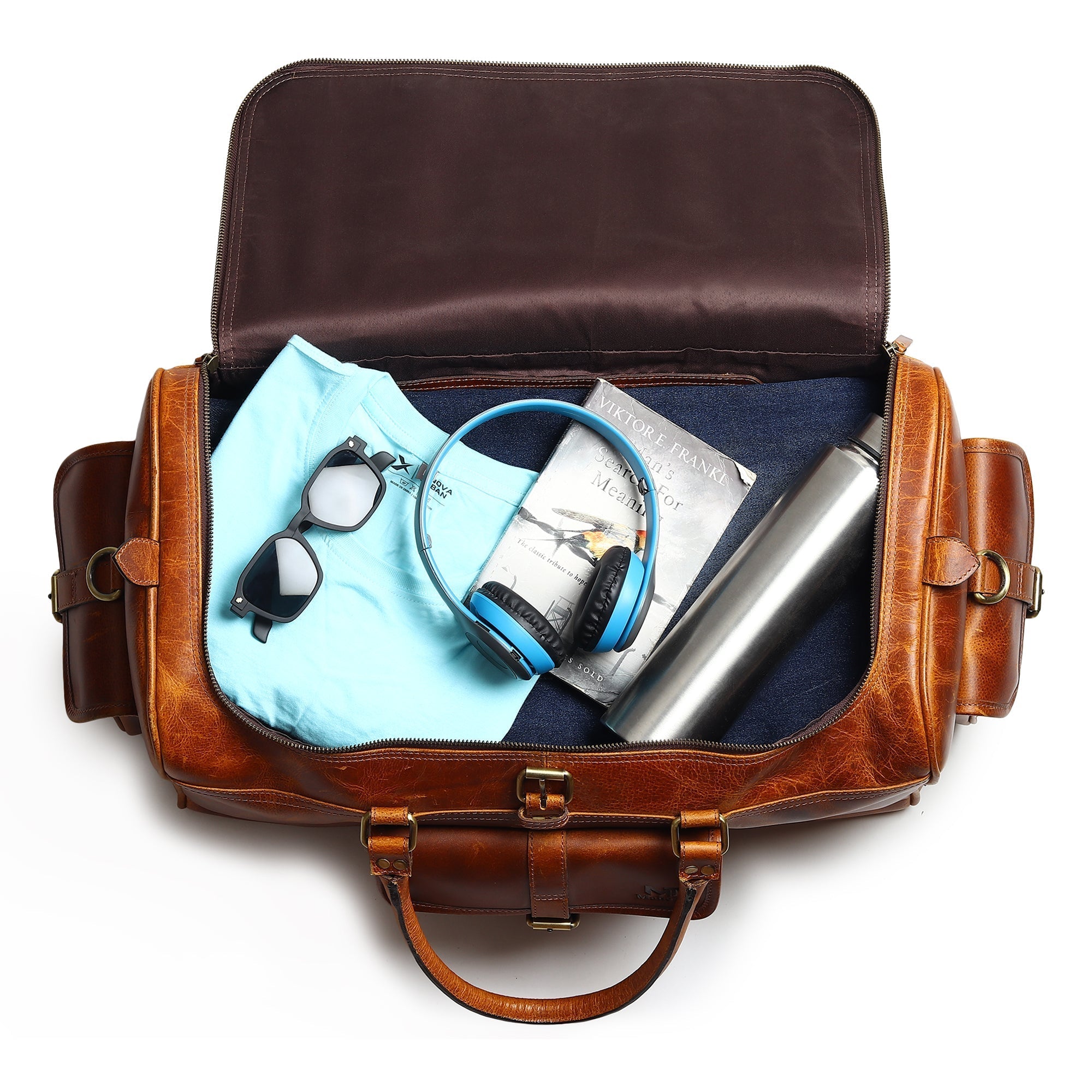 Berlin Leather Weekender Duffle Bag - Che Cose Belle
