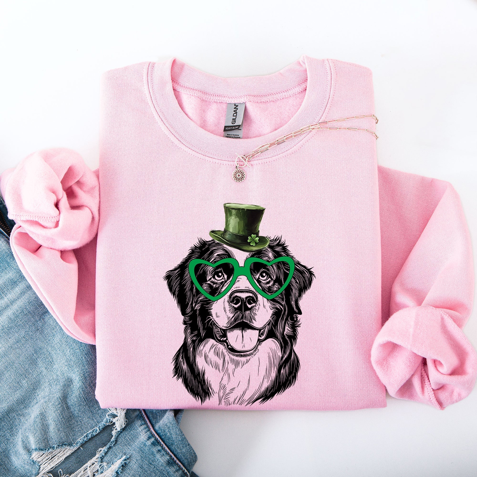 Bernese Mountain, Adorable Dog, St Patrick's Day, Lucky, Irish Sweatshirt - Che Cose Belle