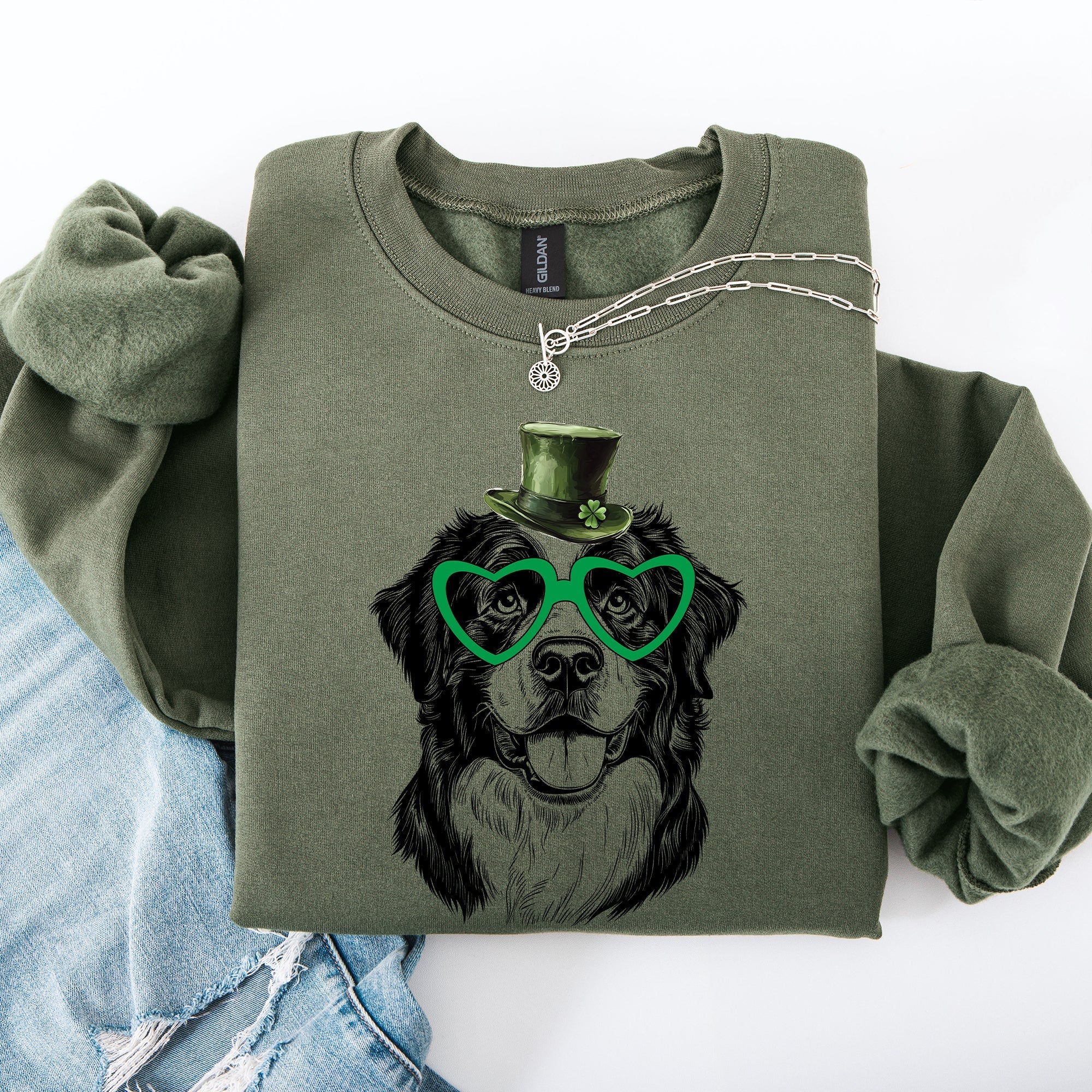 Bernese Mountain, Adorable Dog, St Patrick's Day, Lucky, Irish Sweatshirt - Che Cose Belle